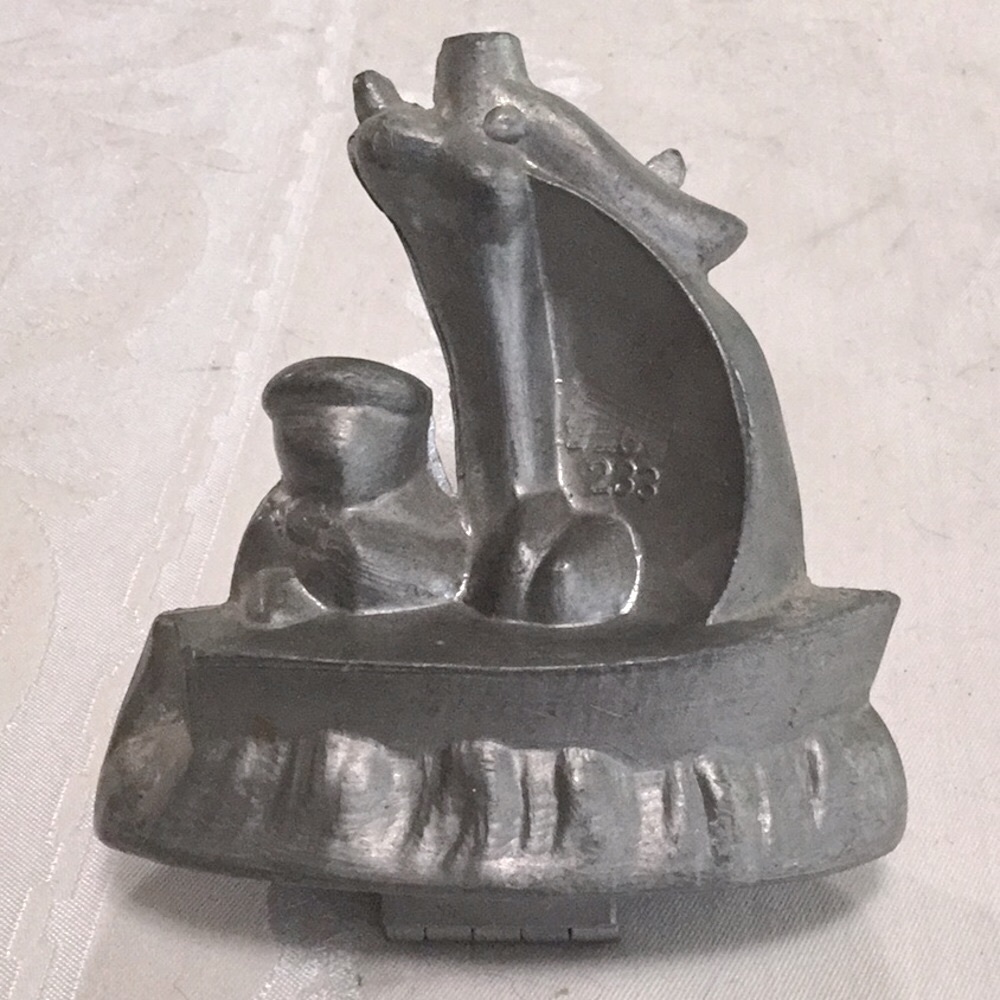 S&Co. #233 Antique Chocolate Mould of Sailor in Boat